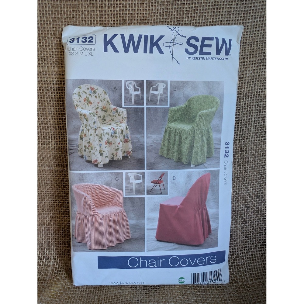 Kwik Sew 3132 Chair Slipcover Sewing Pattern Patio & Folding Chairs XS-XL